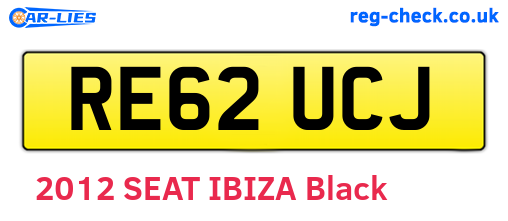 RE62UCJ are the vehicle registration plates.
