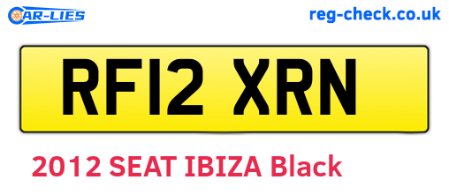 RF12XRN are the vehicle registration plates.