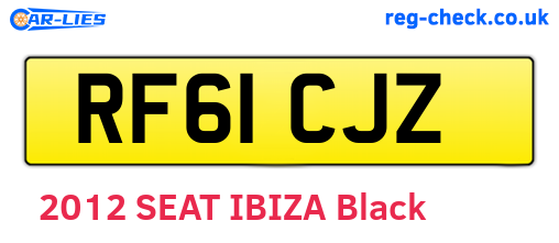 RF61CJZ are the vehicle registration plates.
