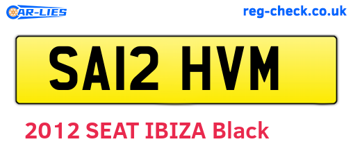 SA12HVM are the vehicle registration plates.