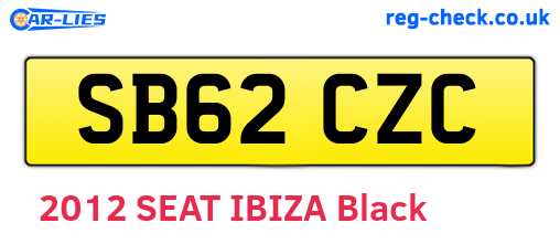 SB62CZC are the vehicle registration plates.
