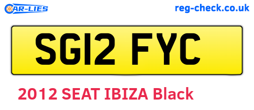 SG12FYC are the vehicle registration plates.