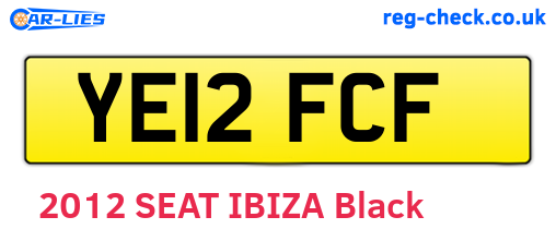 YE12FCF are the vehicle registration plates.