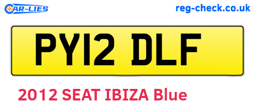 PY12DLF are the vehicle registration plates.