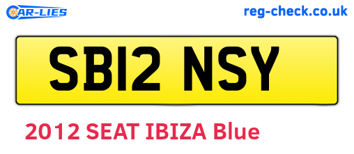SB12NSY are the vehicle registration plates.