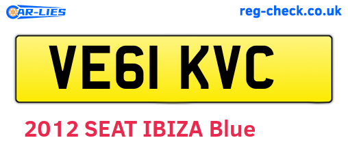 VE61KVC are the vehicle registration plates.