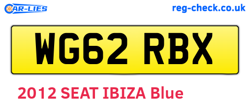 WG62RBX are the vehicle registration plates.