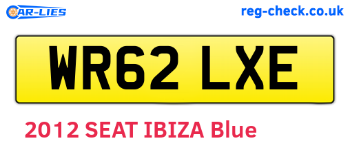 WR62LXE are the vehicle registration plates.