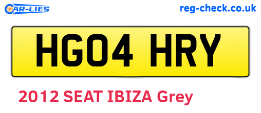 HG04HRY are the vehicle registration plates.