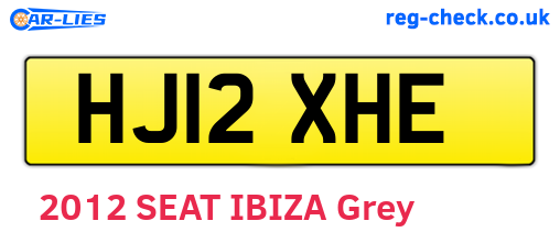 HJ12XHE are the vehicle registration plates.