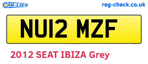 NU12MZF are the vehicle registration plates.