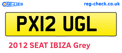 PX12UGL are the vehicle registration plates.