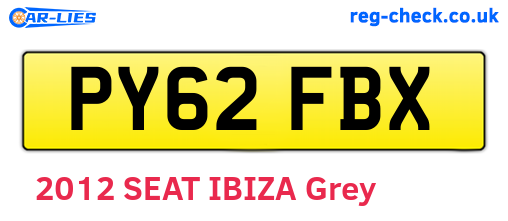 PY62FBX are the vehicle registration plates.