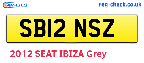SB12NSZ are the vehicle registration plates.