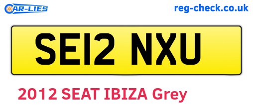 SE12NXU are the vehicle registration plates.