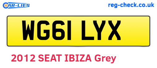 WG61LYX are the vehicle registration plates.
