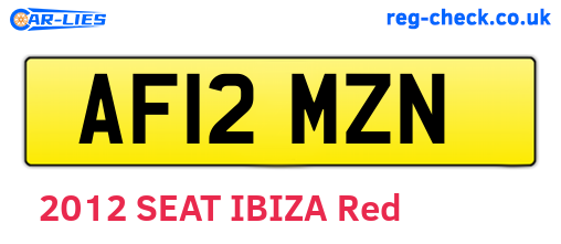 AF12MZN are the vehicle registration plates.