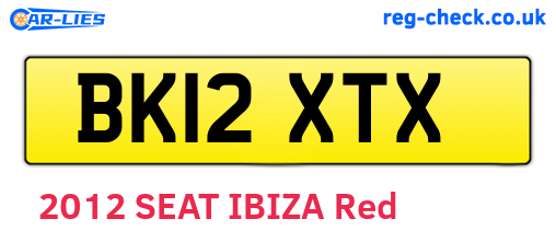 BK12XTX are the vehicle registration plates.