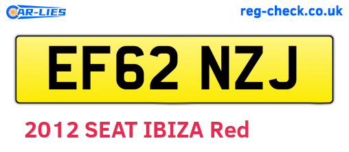 EF62NZJ are the vehicle registration plates.