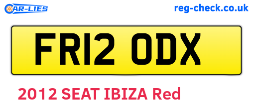 FR12ODX are the vehicle registration plates.