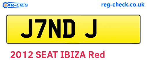 J7NDJ are the vehicle registration plates.