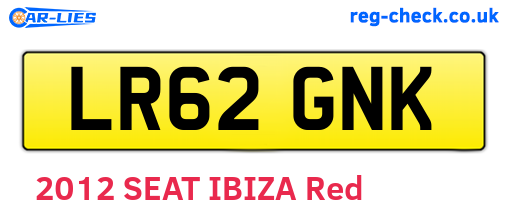 LR62GNK are the vehicle registration plates.