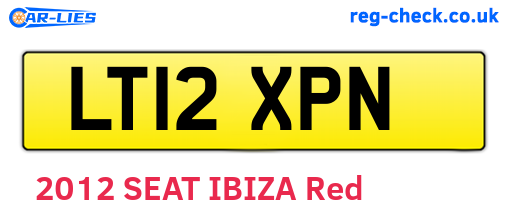 LT12XPN are the vehicle registration plates.