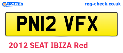 PN12VFX are the vehicle registration plates.