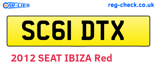 SC61DTX are the vehicle registration plates.