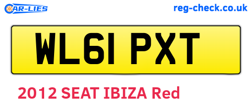 WL61PXT are the vehicle registration plates.