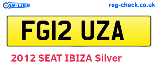 FG12UZA are the vehicle registration plates.
