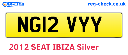 NG12VYY are the vehicle registration plates.
