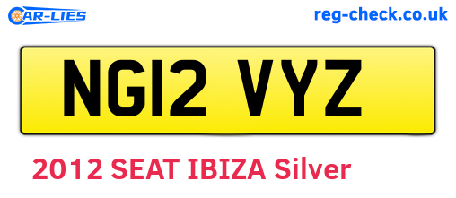 NG12VYZ are the vehicle registration plates.