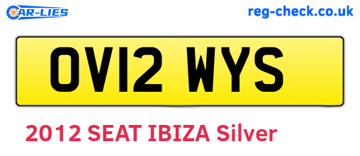 OV12WYS are the vehicle registration plates.