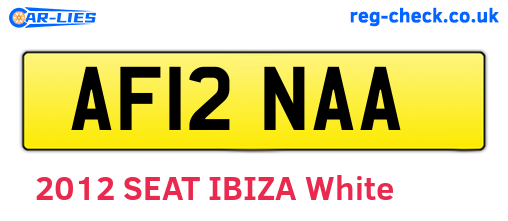 AF12NAA are the vehicle registration plates.