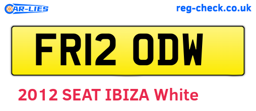 FR12ODW are the vehicle registration plates.