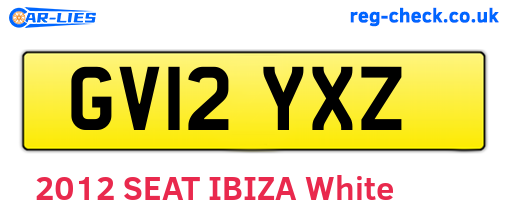 GV12YXZ are the vehicle registration plates.