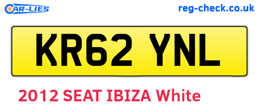 KR62YNL are the vehicle registration plates.