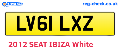 LV61LXZ are the vehicle registration plates.