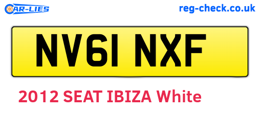 NV61NXF are the vehicle registration plates.