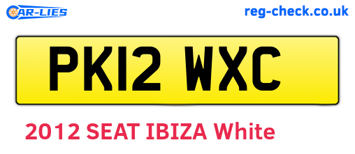 PK12WXC are the vehicle registration plates.