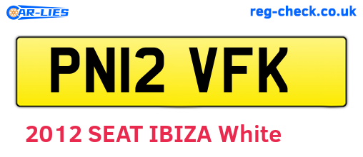 PN12VFK are the vehicle registration plates.