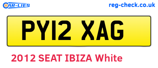PY12XAG are the vehicle registration plates.