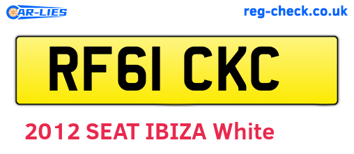 RF61CKC are the vehicle registration plates.