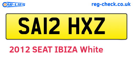 SA12HXZ are the vehicle registration plates.