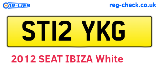 ST12YKG are the vehicle registration plates.