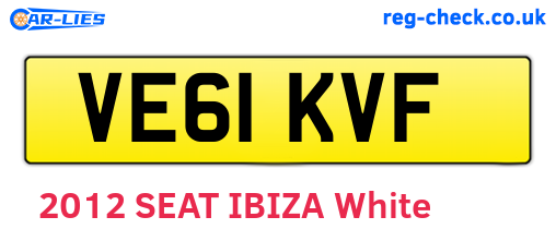 VE61KVF are the vehicle registration plates.