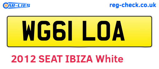 WG61LOA are the vehicle registration plates.