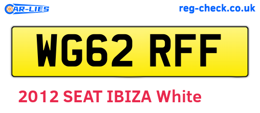 WG62RFF are the vehicle registration plates.