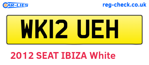 WK12UEH are the vehicle registration plates.